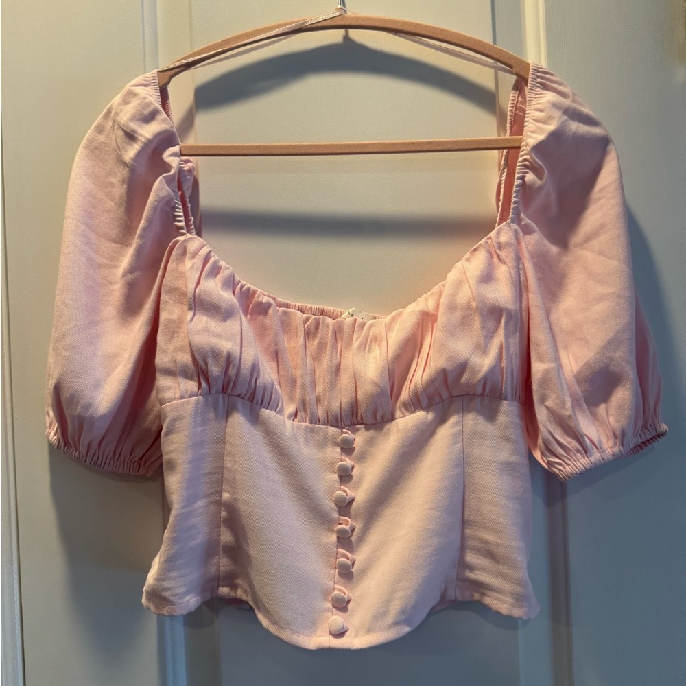 Pink Puff Sleeve Top